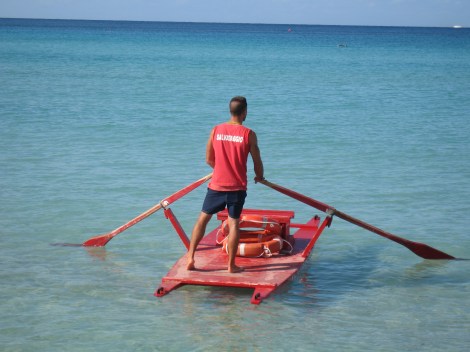Mondello beach, life guard